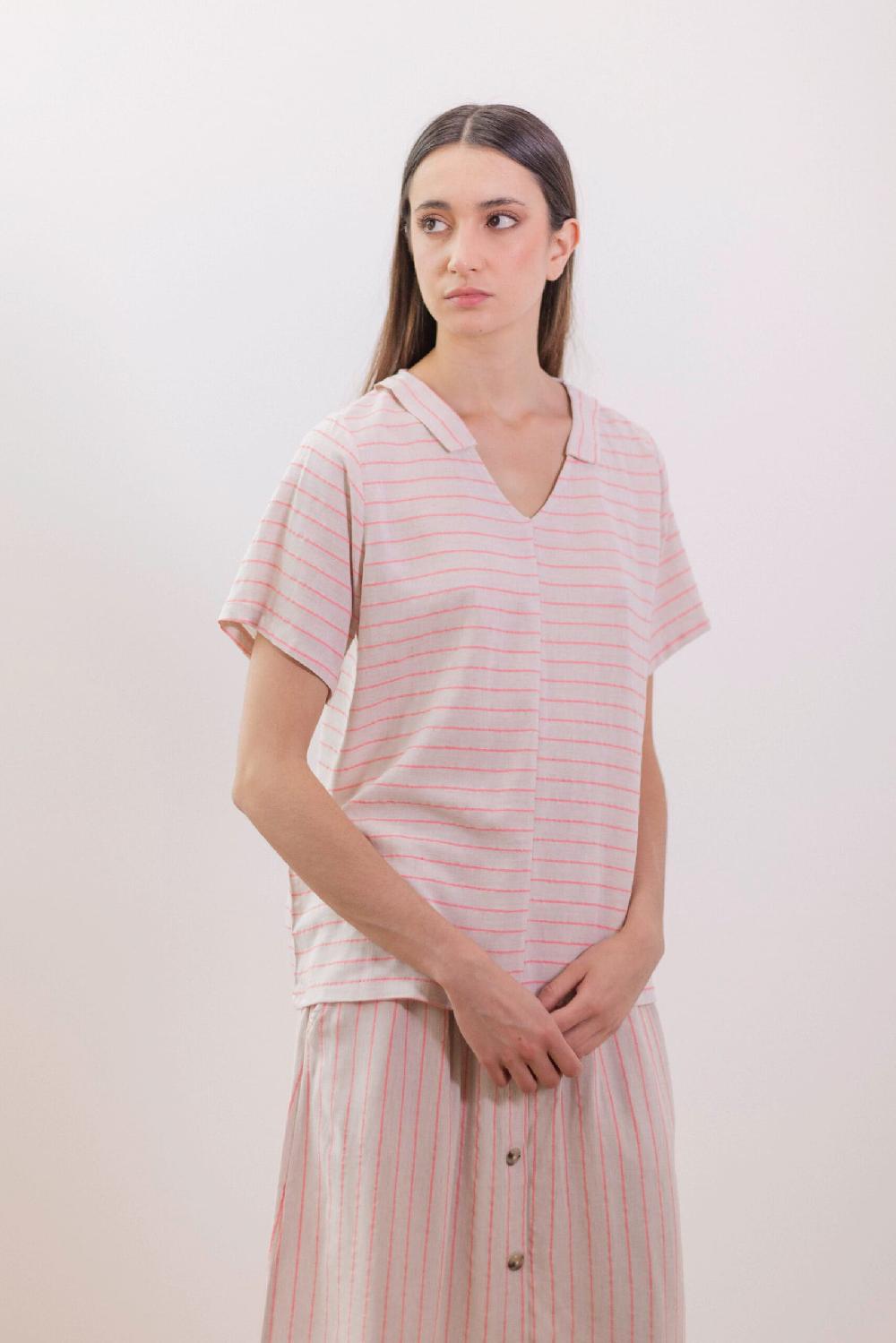 Pan Producto Básico Falda Fluida Rayas Rosas