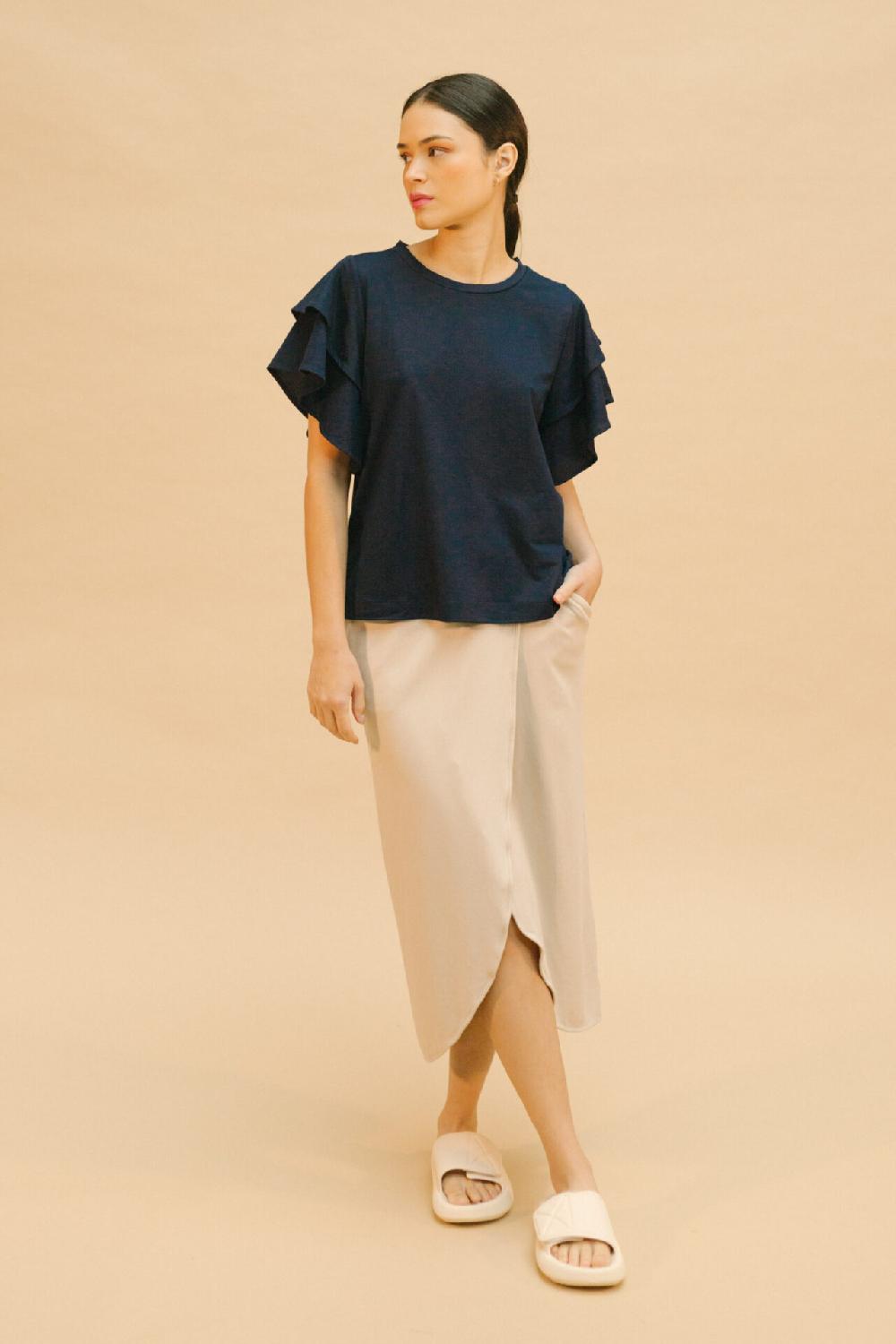 Pan Producto Básico Falda Lápiz Abierta Beige