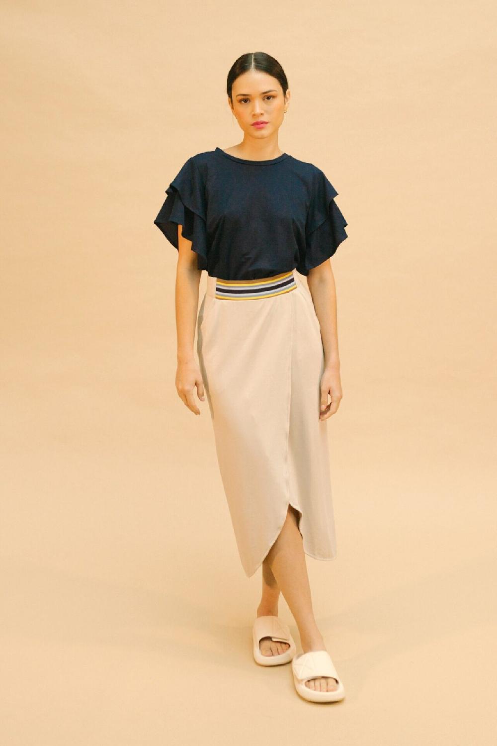 pan producto básico Falda lápiz abierta beige