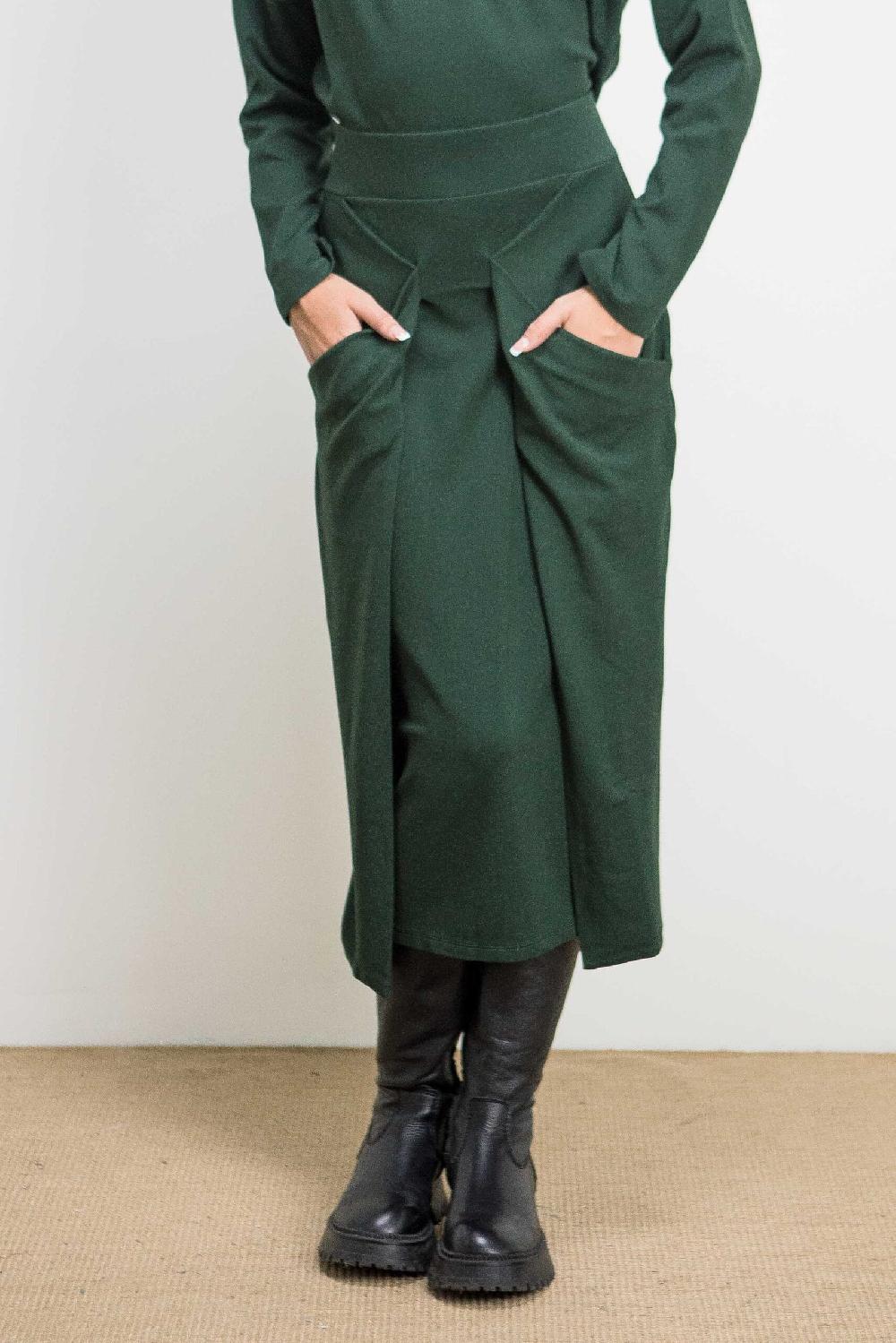 Pan Producto Básico Falda Lápiz Verde Botella