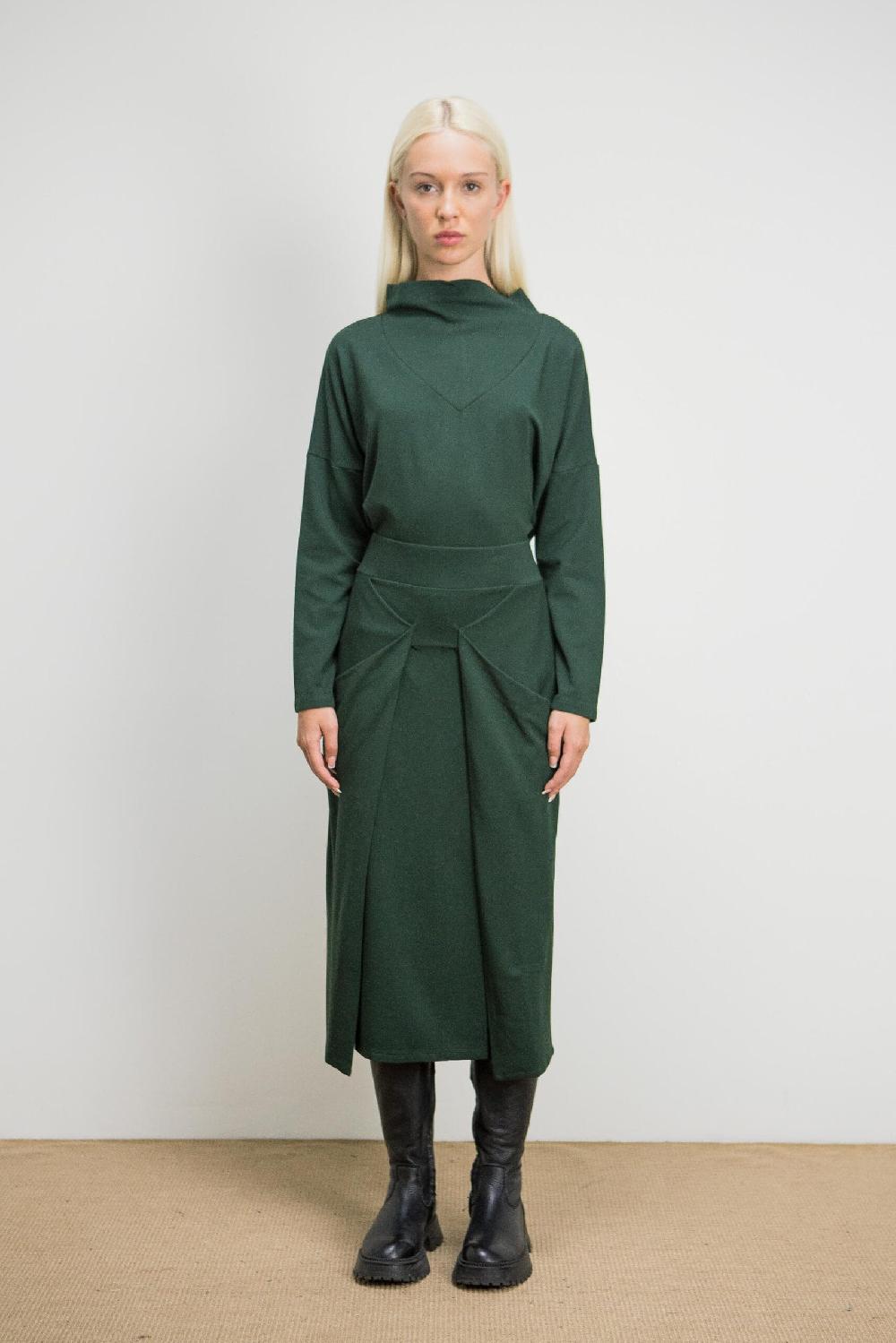 Pan Producto Básico Falda Lápiz Verde Botella