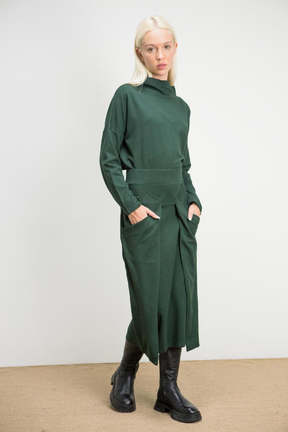 Pan Producto Básico Falda Lápiz Verde Botella