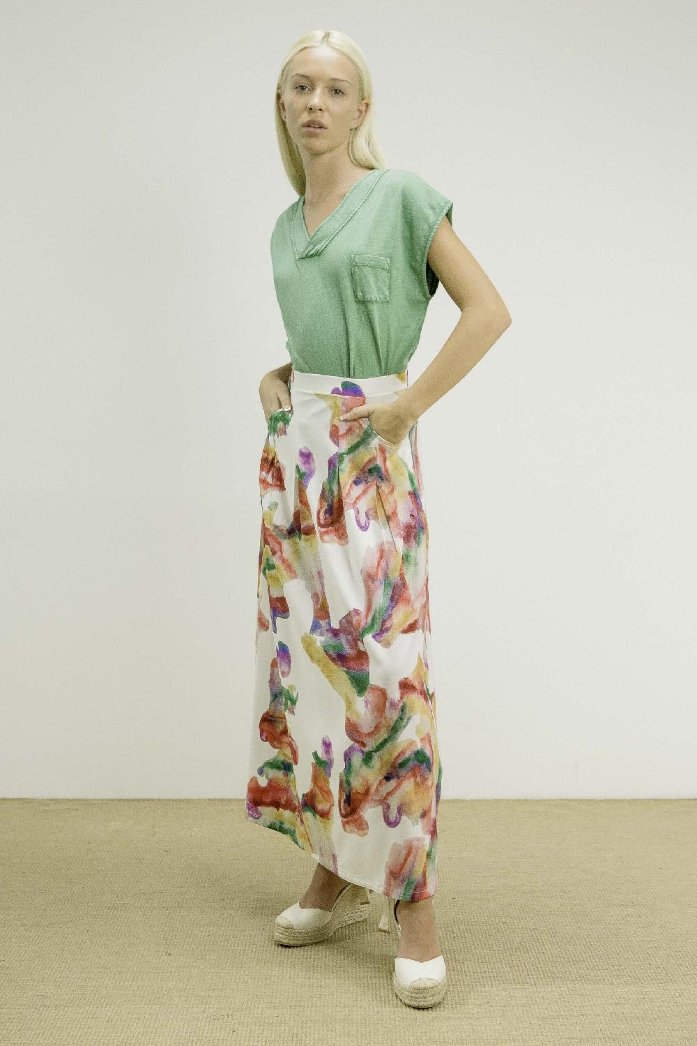 Pan Producto Básico Falda Larga Estampada