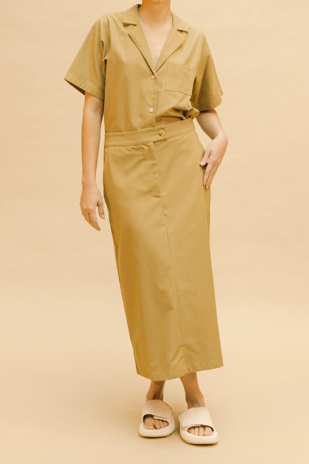 Pan Producto Básico Falda Midi Camel