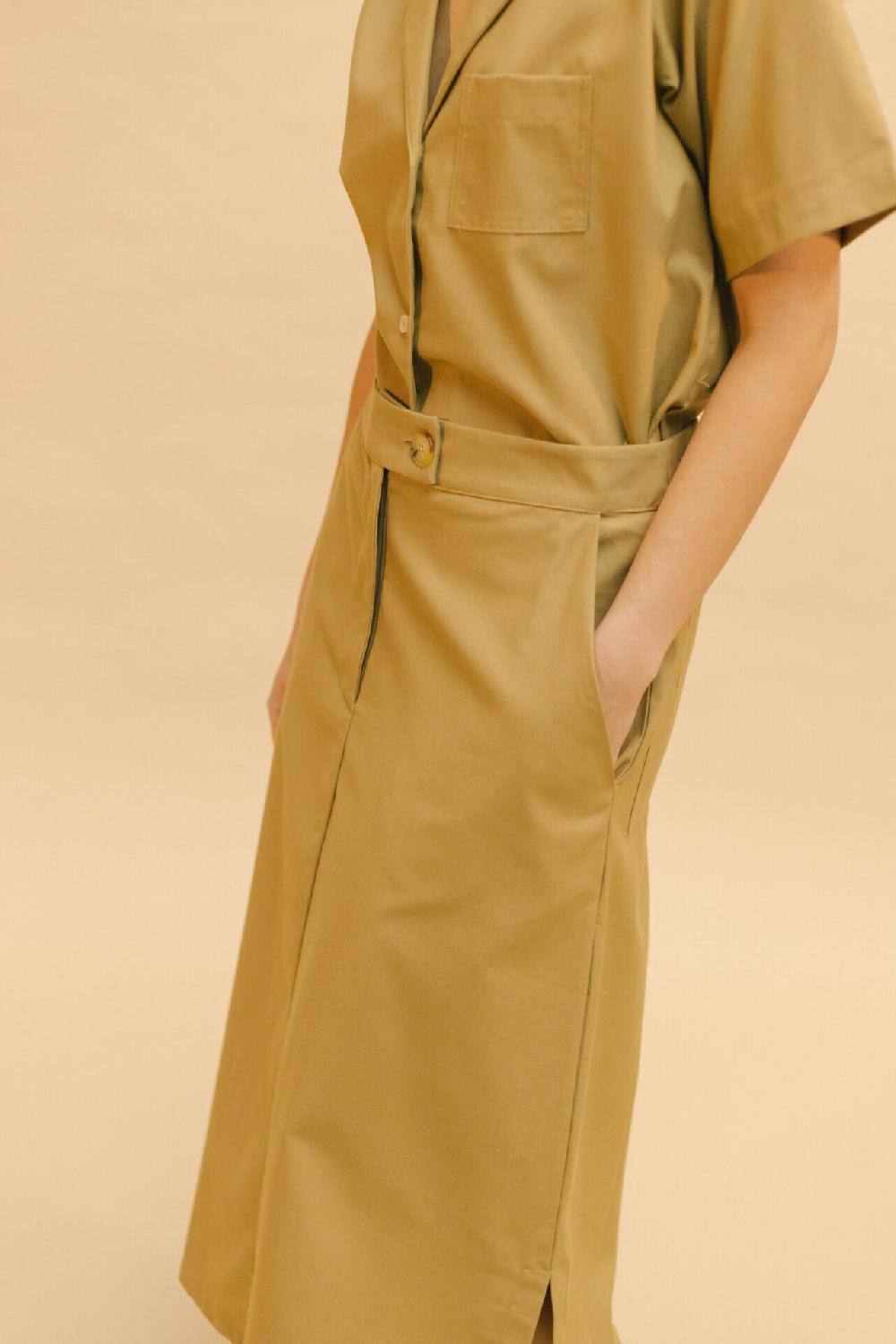 Pan Producto Básico Falda Midi Camel