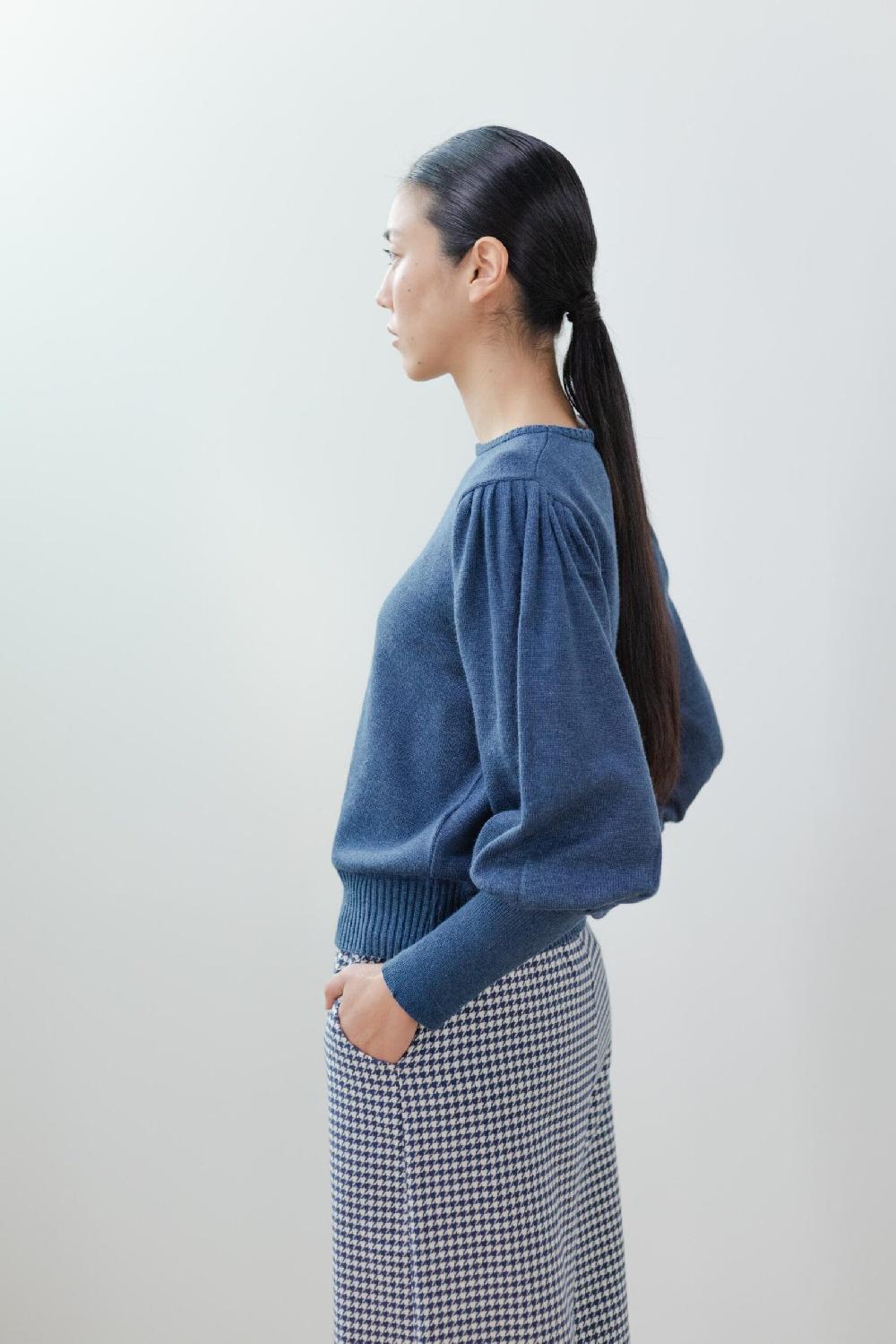 Pan Producto Básico Jersey Azul Manga Abullonada