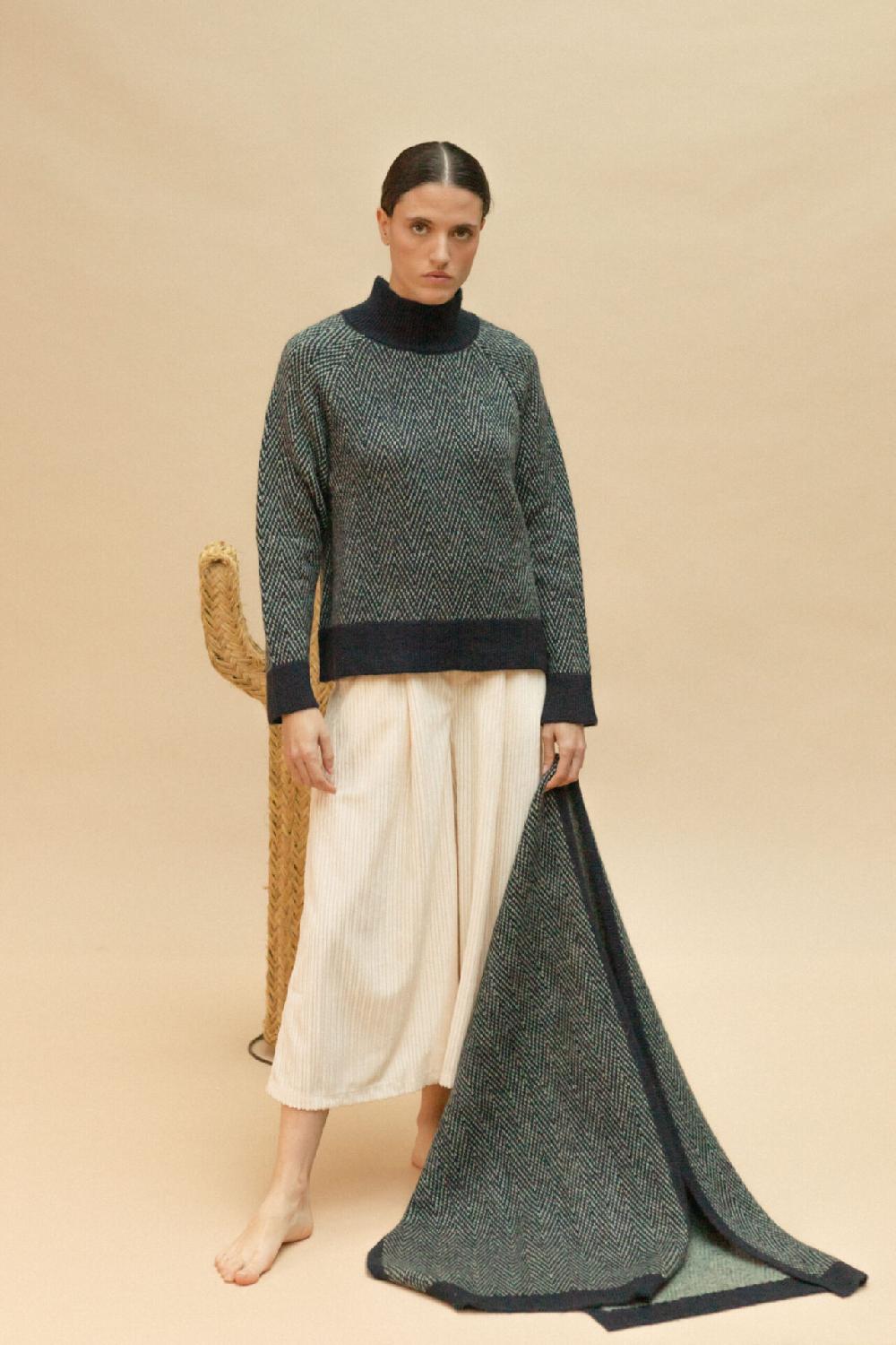 Pan Producto Básico Jersey Espiga Azul