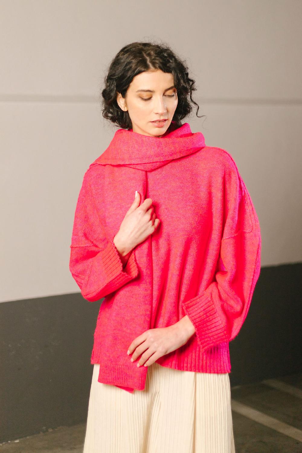 Pan Producto Básico Jersey Fucsia Cuello Alto