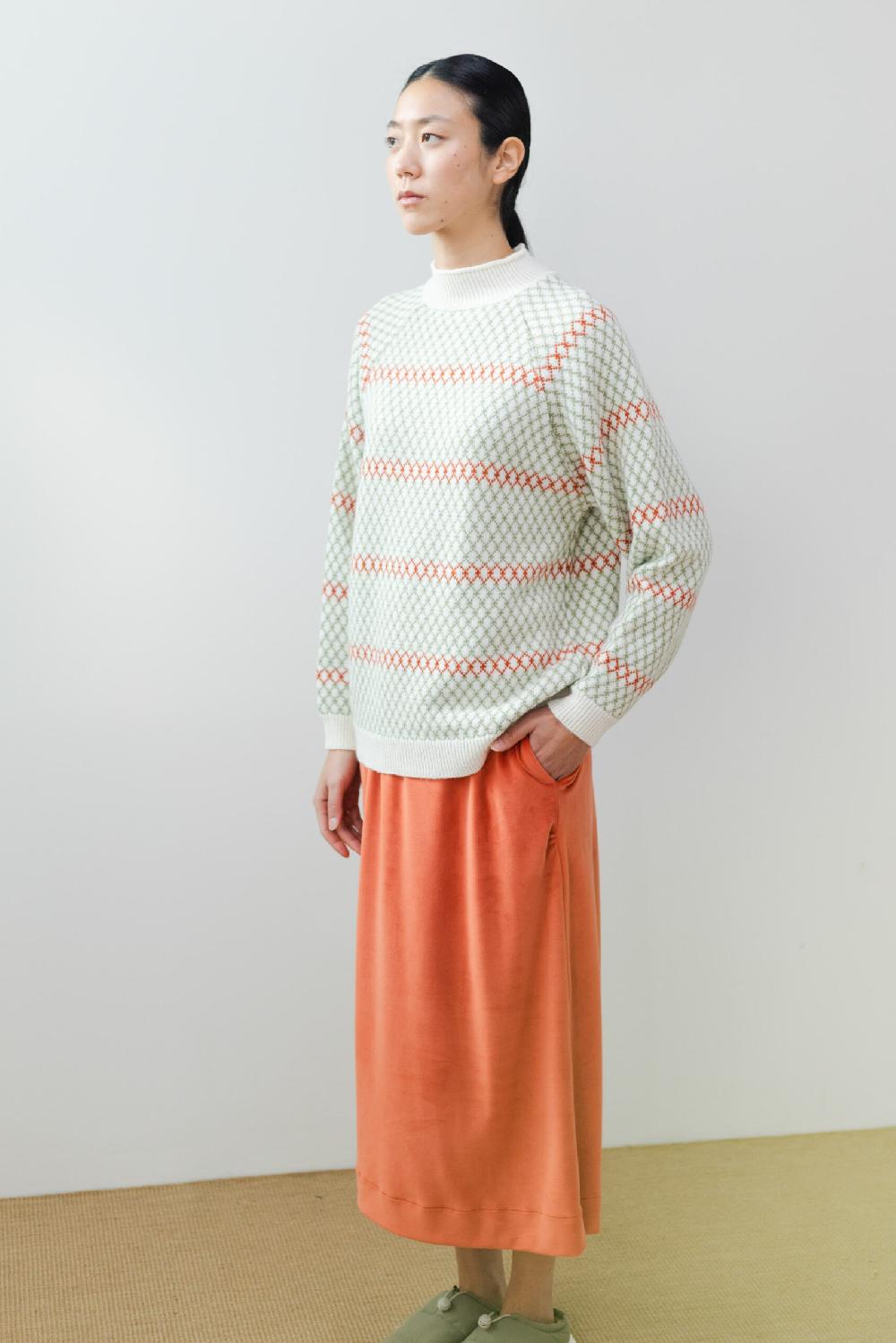 Pan Producto Básico Jersey Geométrico Cuello Alto