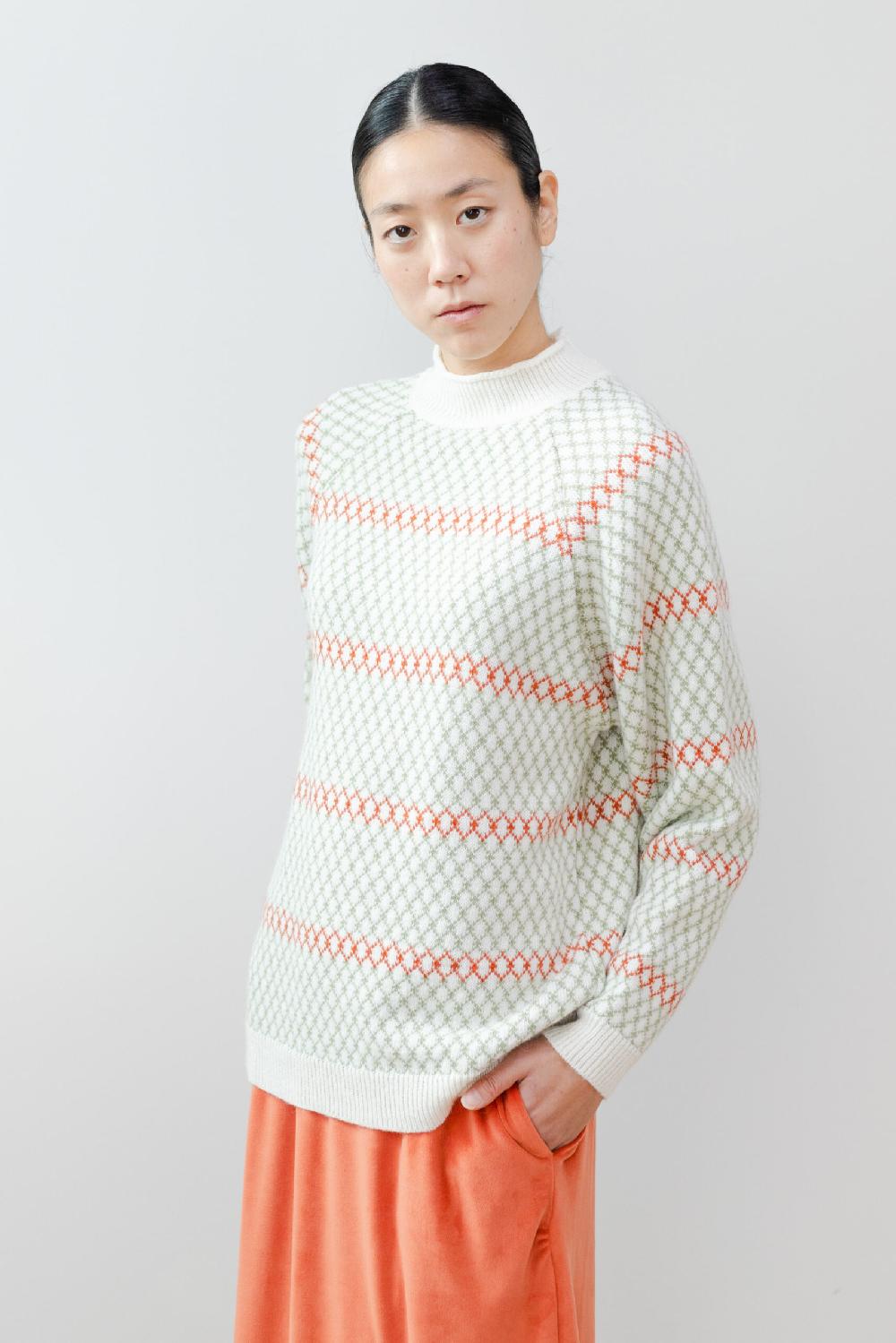 pan producto básico Jersey geométrico cuello alto