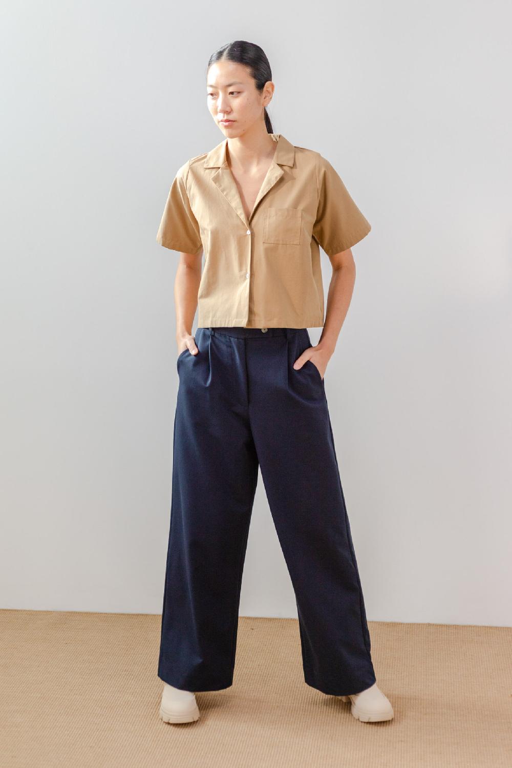 pan producto básico Pantalón amplio azul