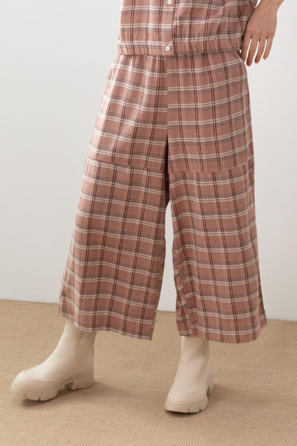 Pan Producto Básico Pantalón Amplio Cuadros