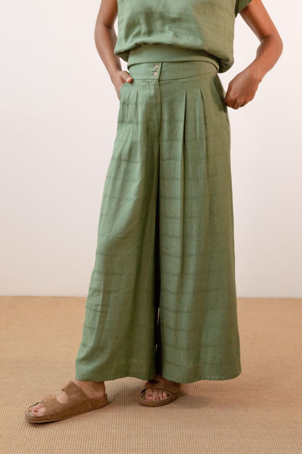 Pan Producto Básico Pantalón Ancho Verde