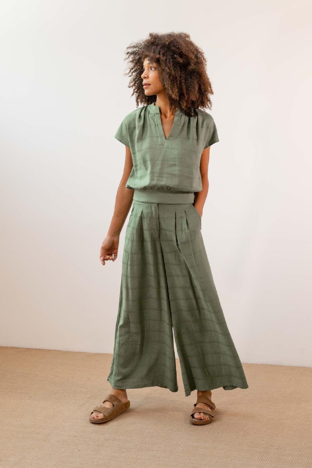 Pan Producto Básico Pantalón Ancho Verde