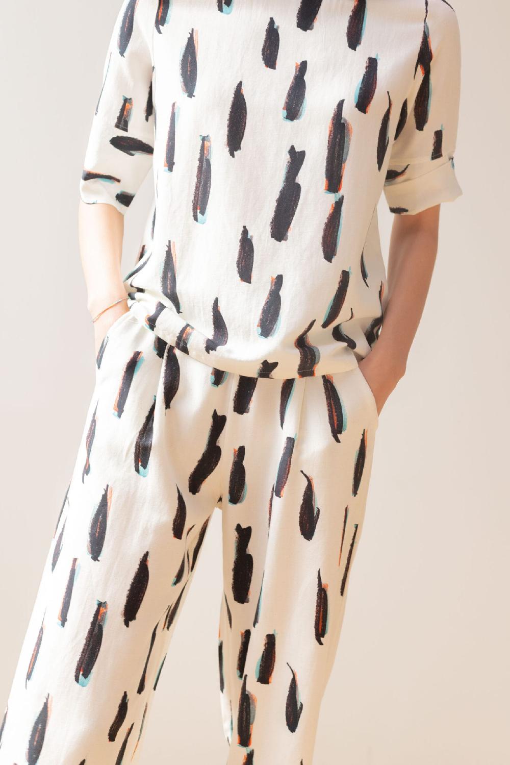 Pan Producto Básico Pantalón Crudo Estampado