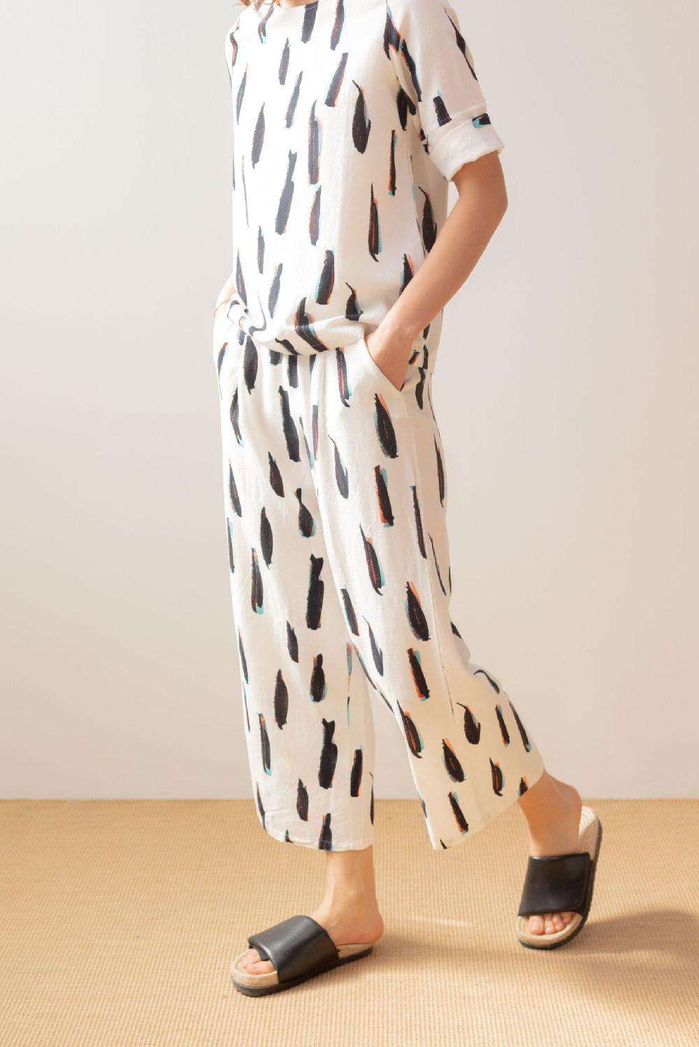 Pan Producto Básico Pantalón Crudo Estampado