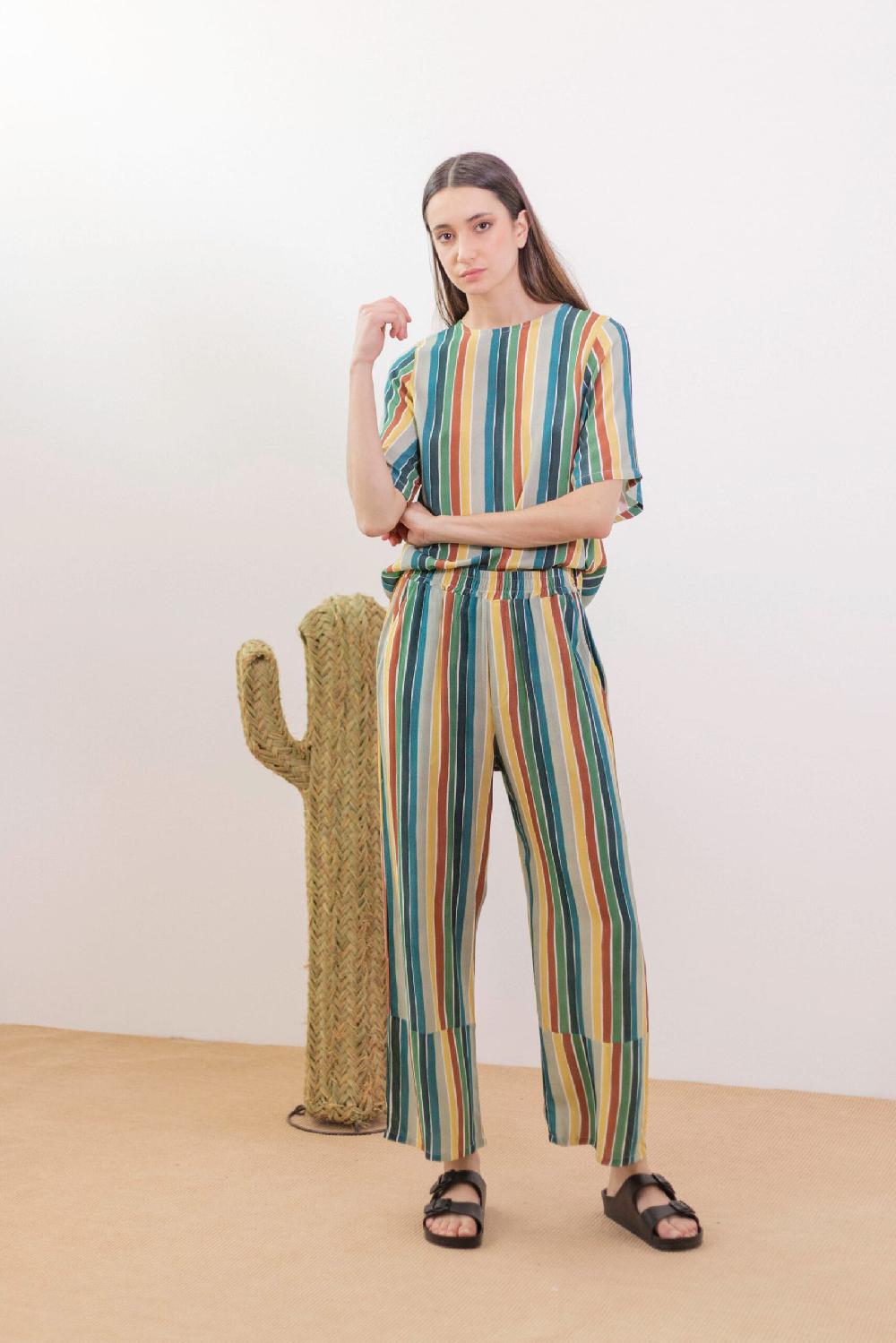 Pan Producto Básico Pantalón Estampado De Rayas