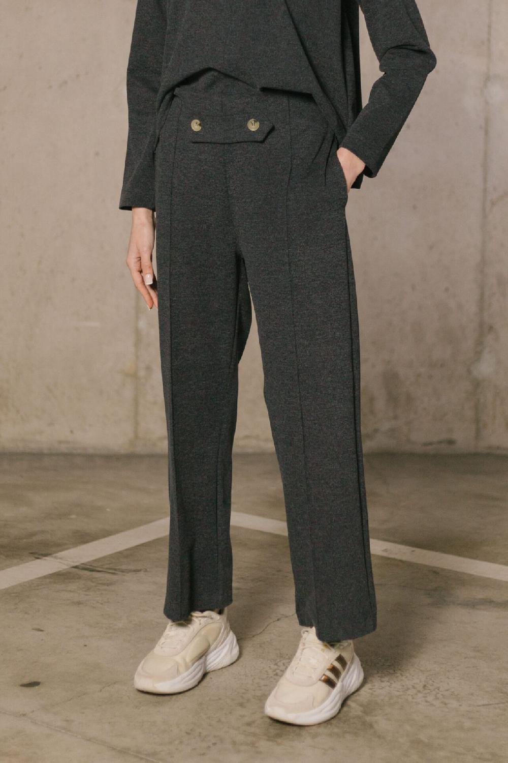 Pan Producto Básico Pantalón Gris Corte Clásico