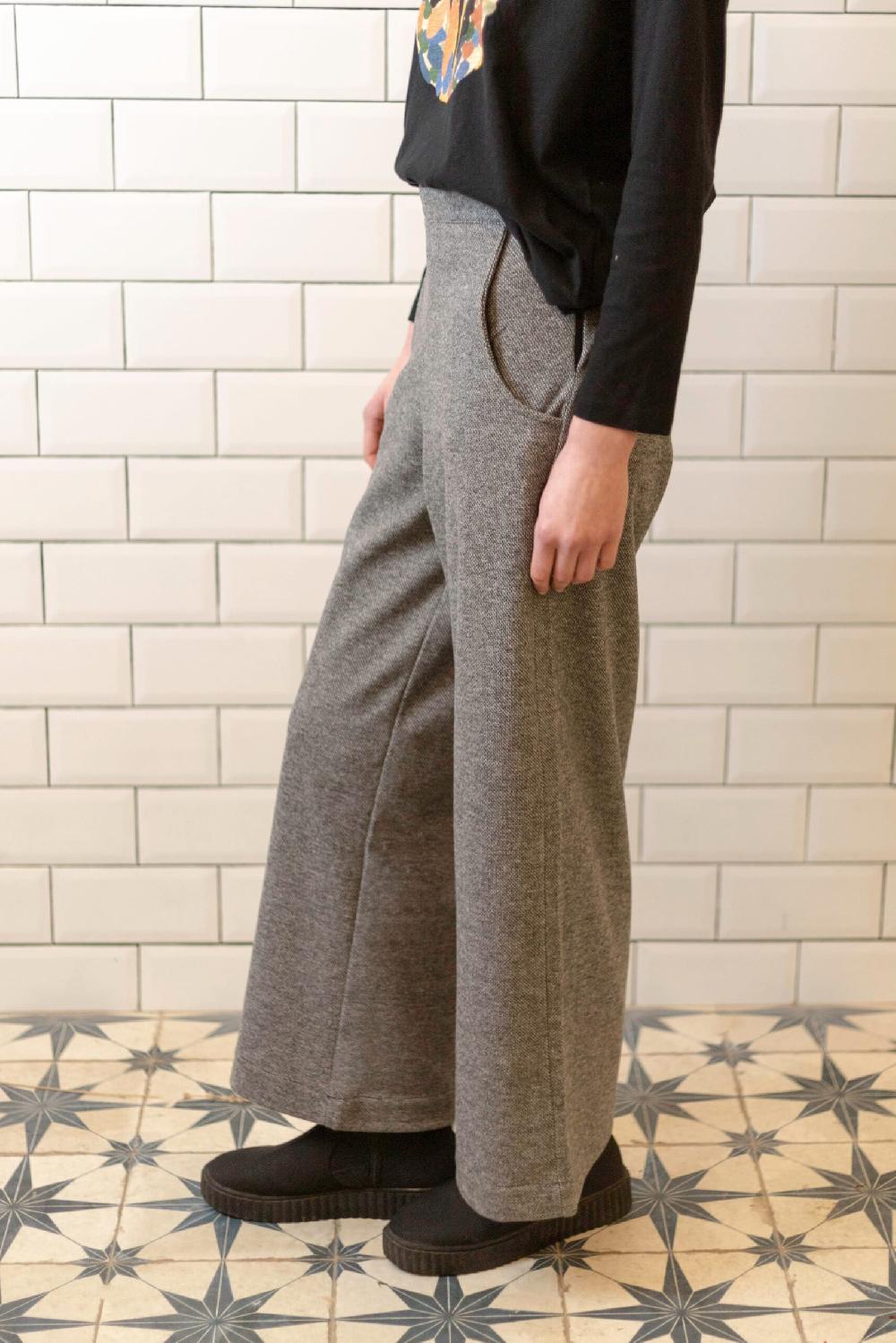 Pan Producto Básico Pantalón Gris Palazzo