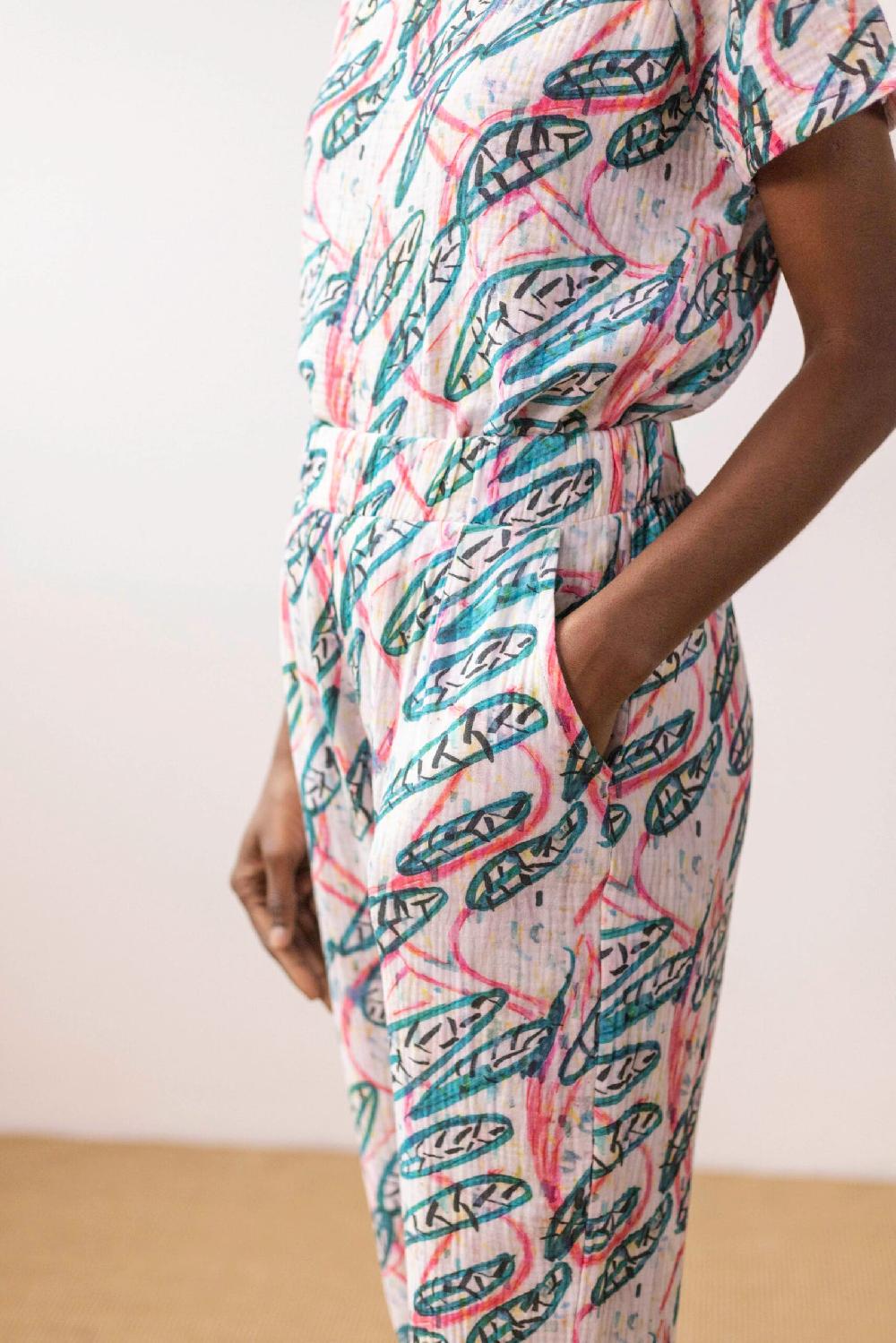 Pan Producto Básico Pantalón Muselina Estampada