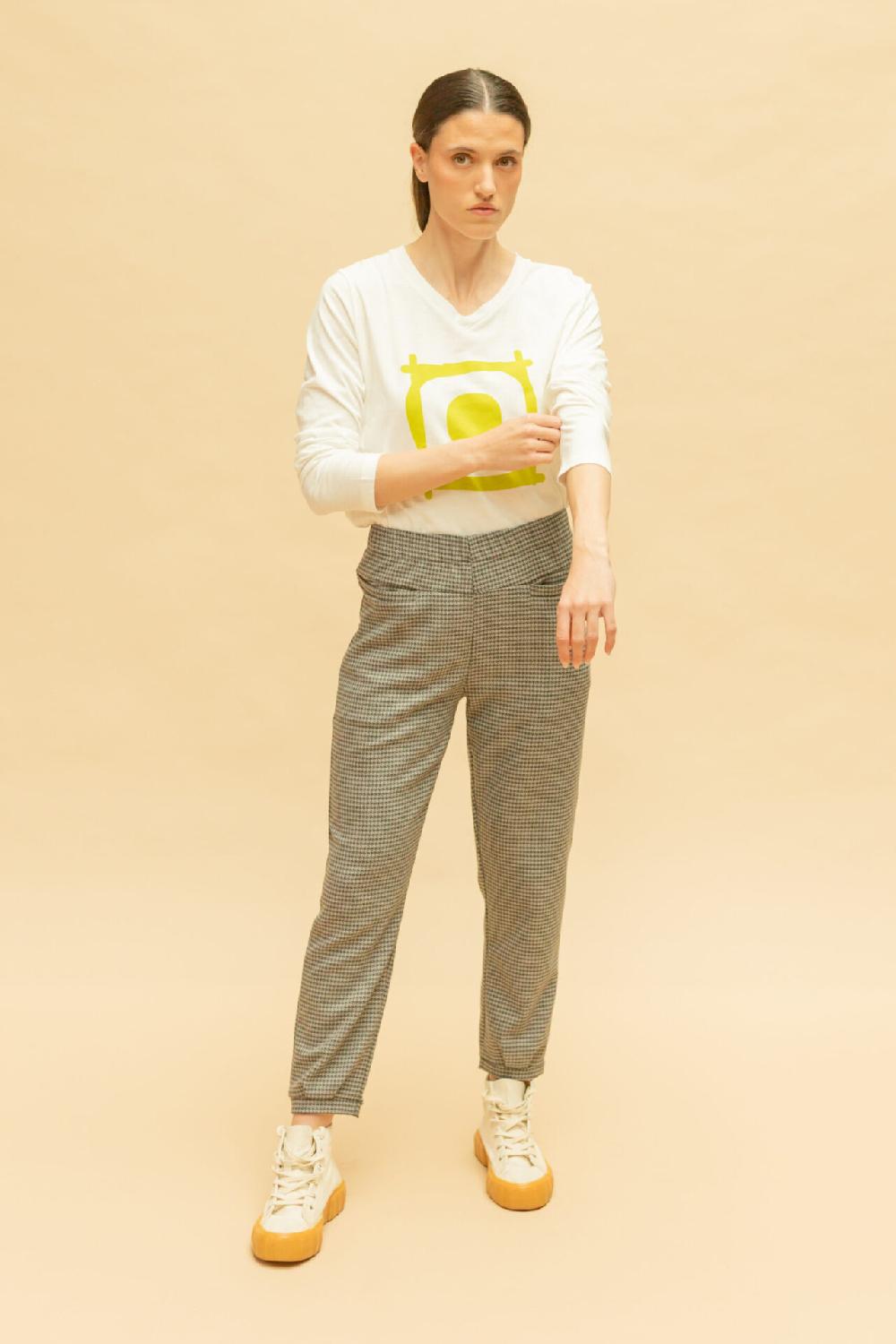 Pan Producto Básico Pantalón Pata De Gallo Gris