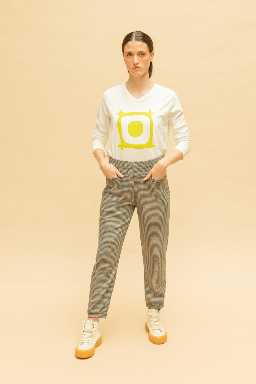 Pan Producto Básico Pantalón Pata De Gallo Gris