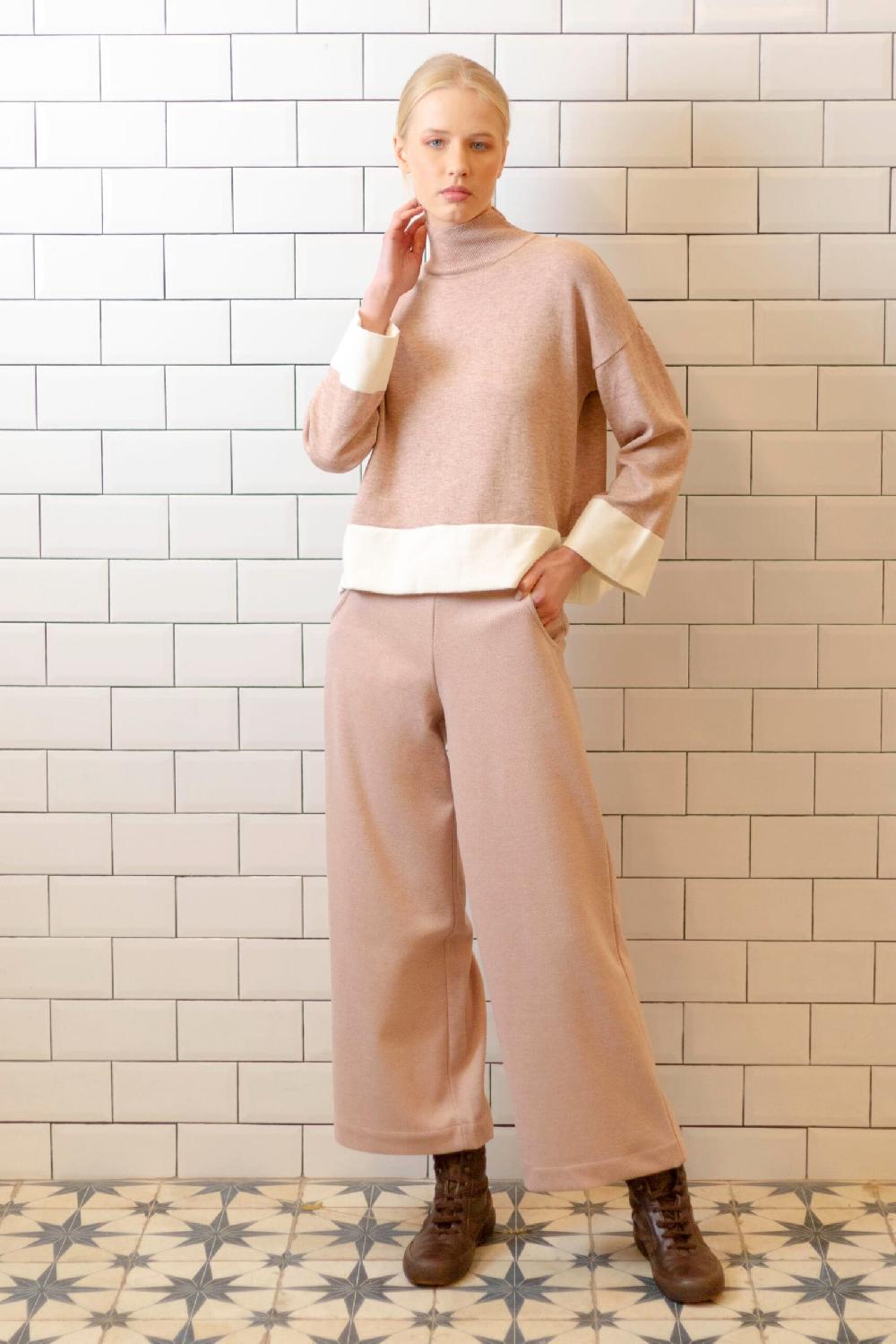 pan producto básico Pantalón rosa palazzo