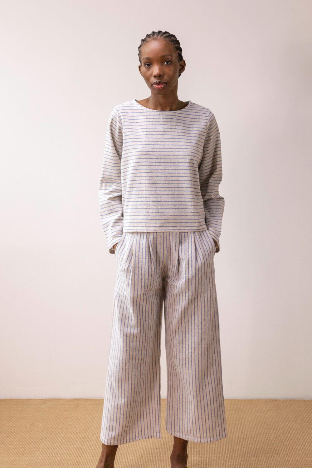 Pan Producto Básico Pantalón Rústico Rayas Azules