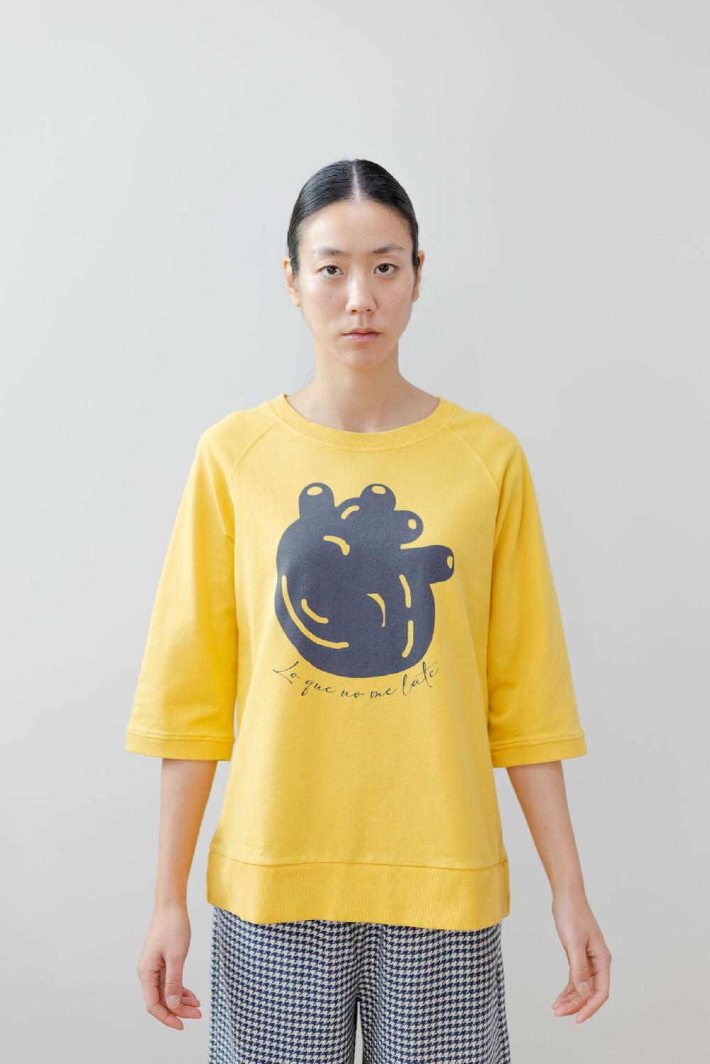 pan producto básico Sudadera amarilla «corazón»