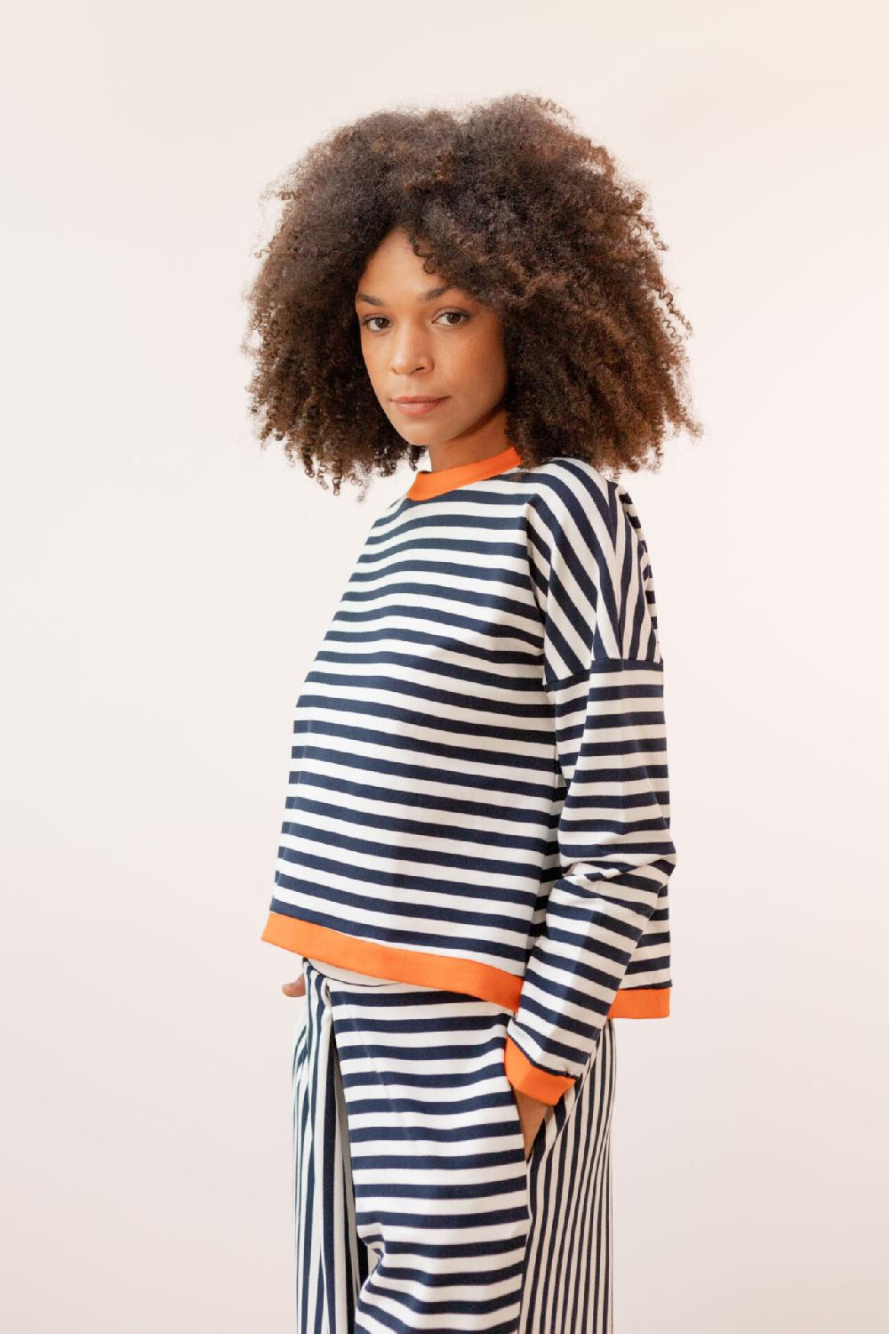 Pan Producto Básico Sudadera De Rayas