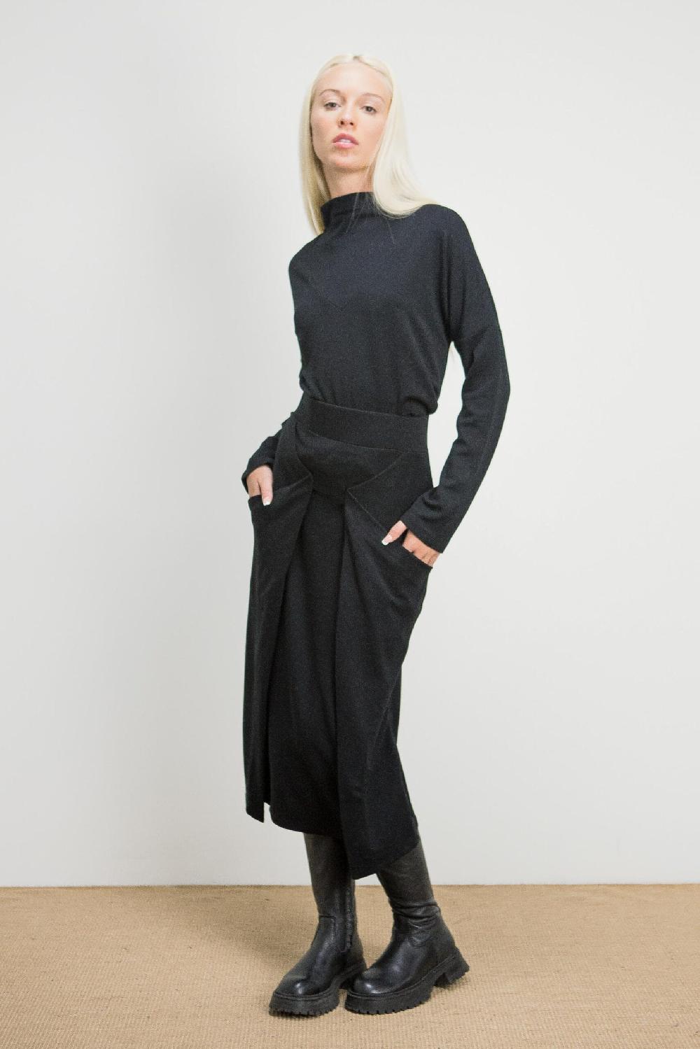 Pan Producto Básico Top Negro Manga Larga