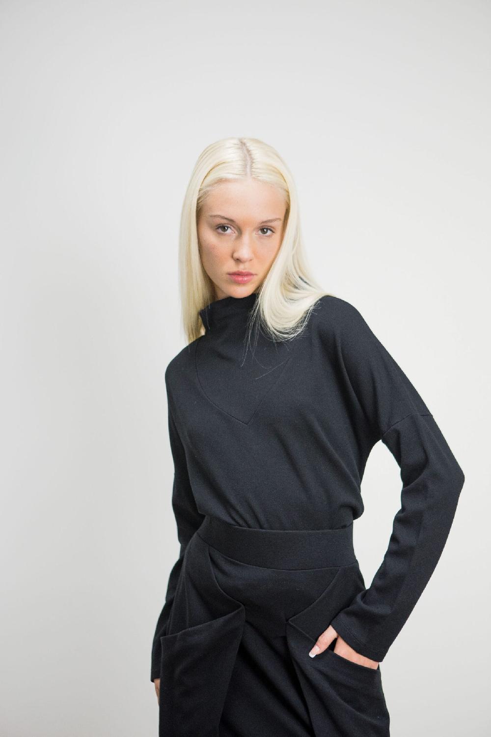 Pan Producto Básico Top Negro Manga Larga