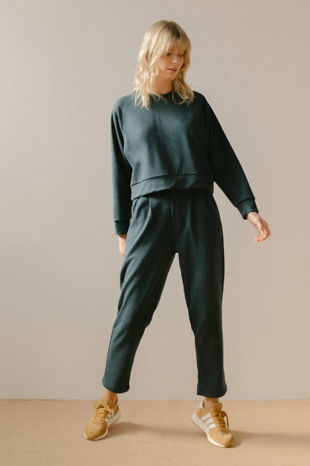 Pan Producto Básico Top Sudadera Verde