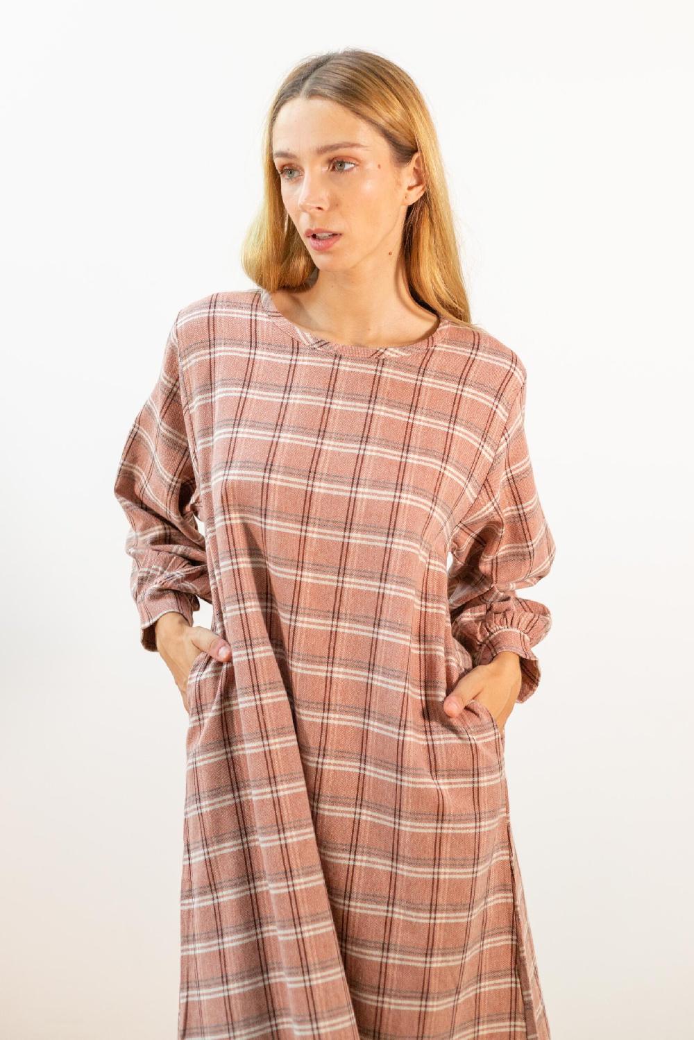 Pan Producto Básico Vestido Amplio Cuadros