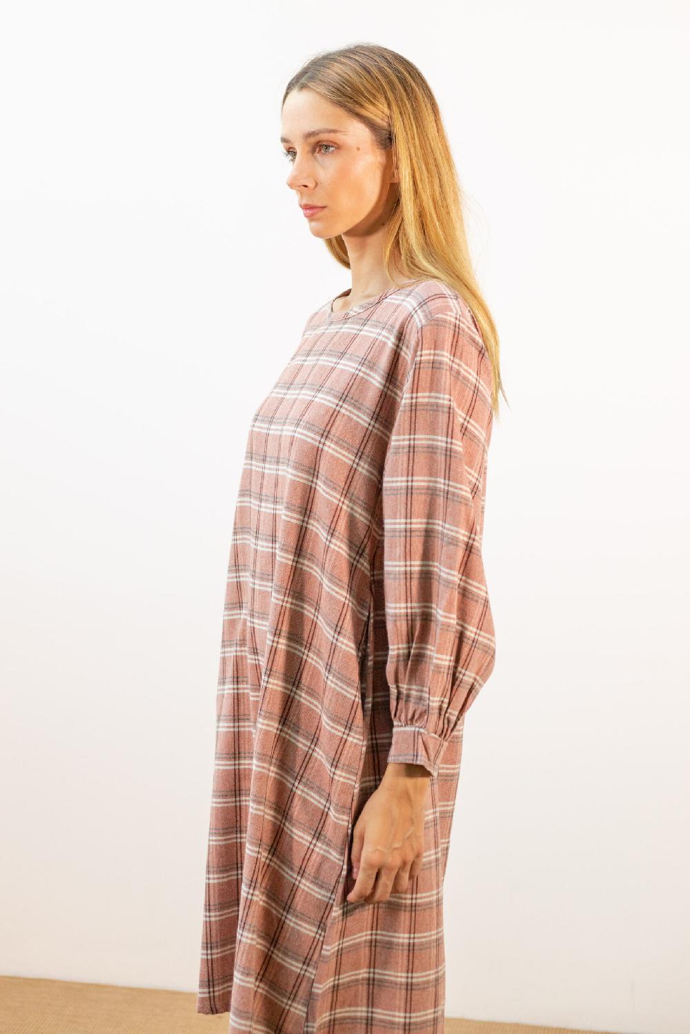 Pan Producto Básico Vestido Amplio Cuadros