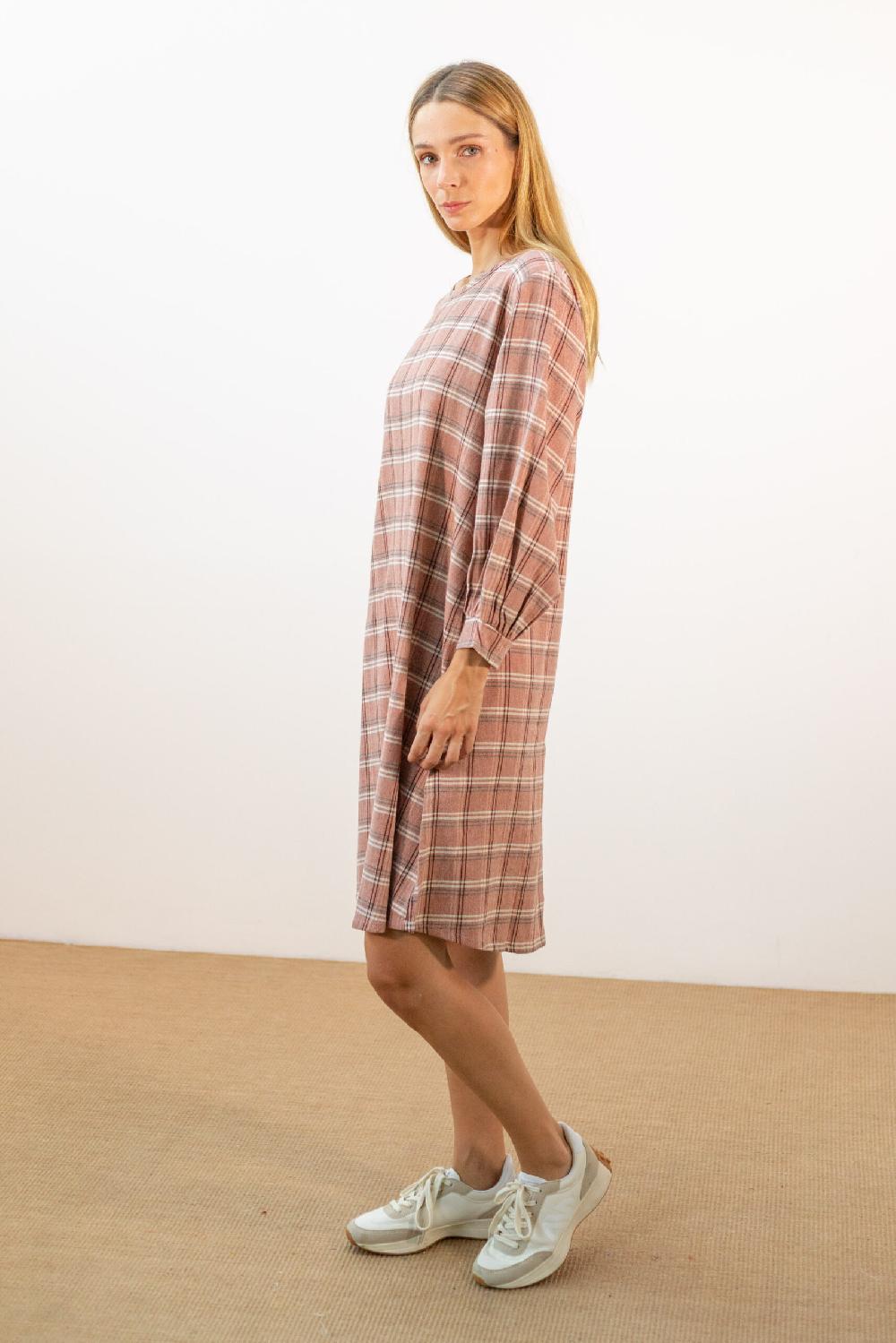 Pan Producto Básico Vestido Amplio Cuadros