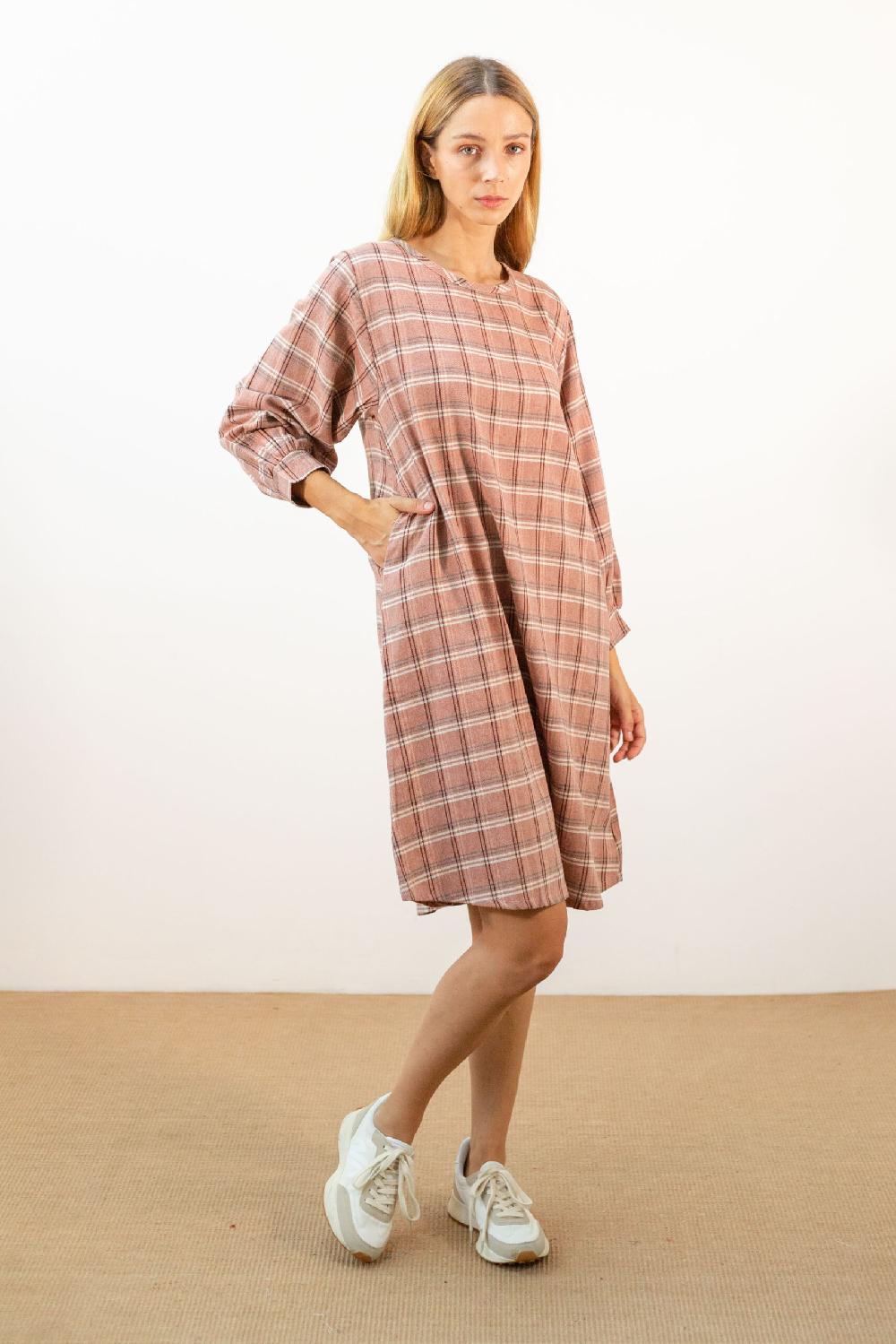 pan producto básico Vestido amplio cuadros