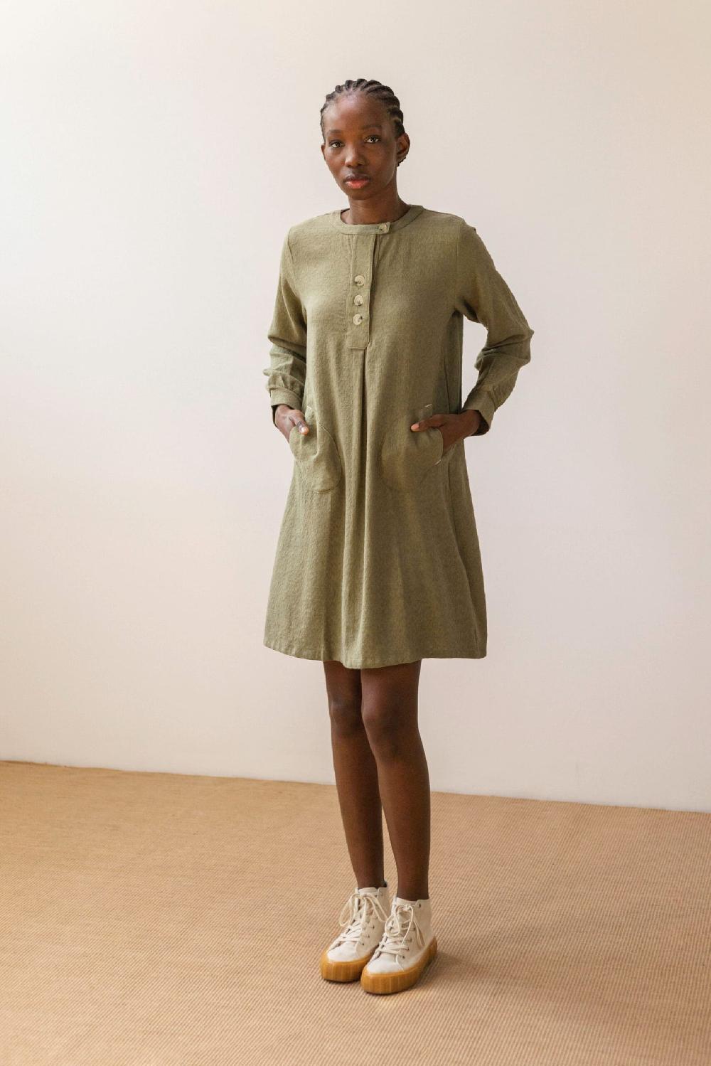 Pan Producto Básico Vestido Caqui Textura