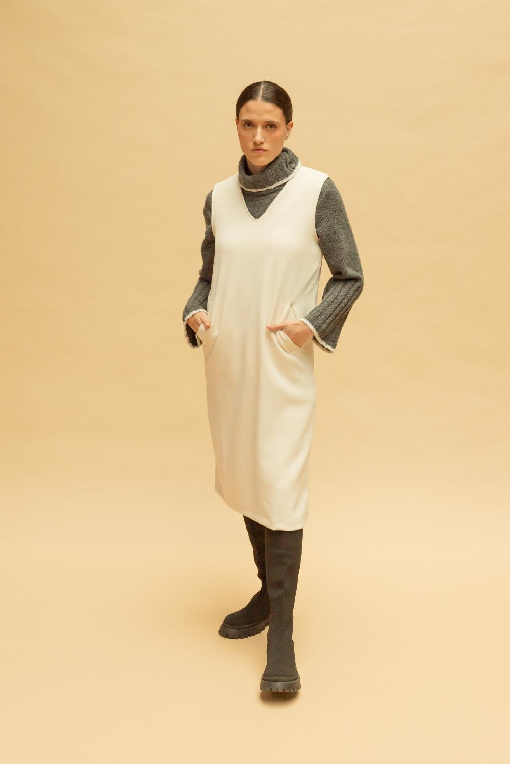 Pan Producto Básico Vestido Chaleco Crudo