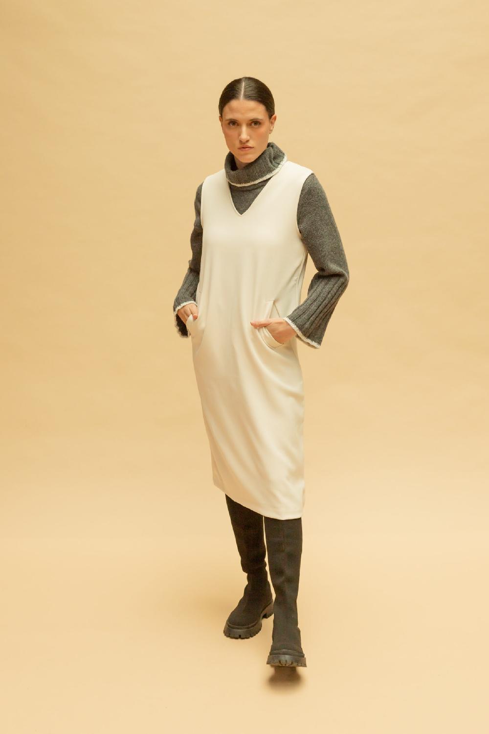 pan producto básico Vestido chaleco crudo