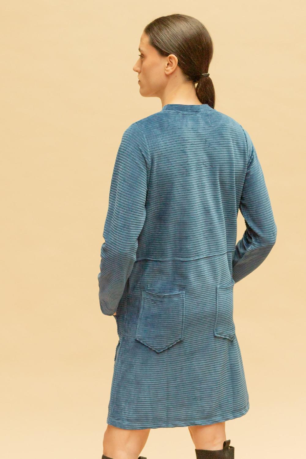 Pan Producto Básico Vestido De Pana Fina Azul