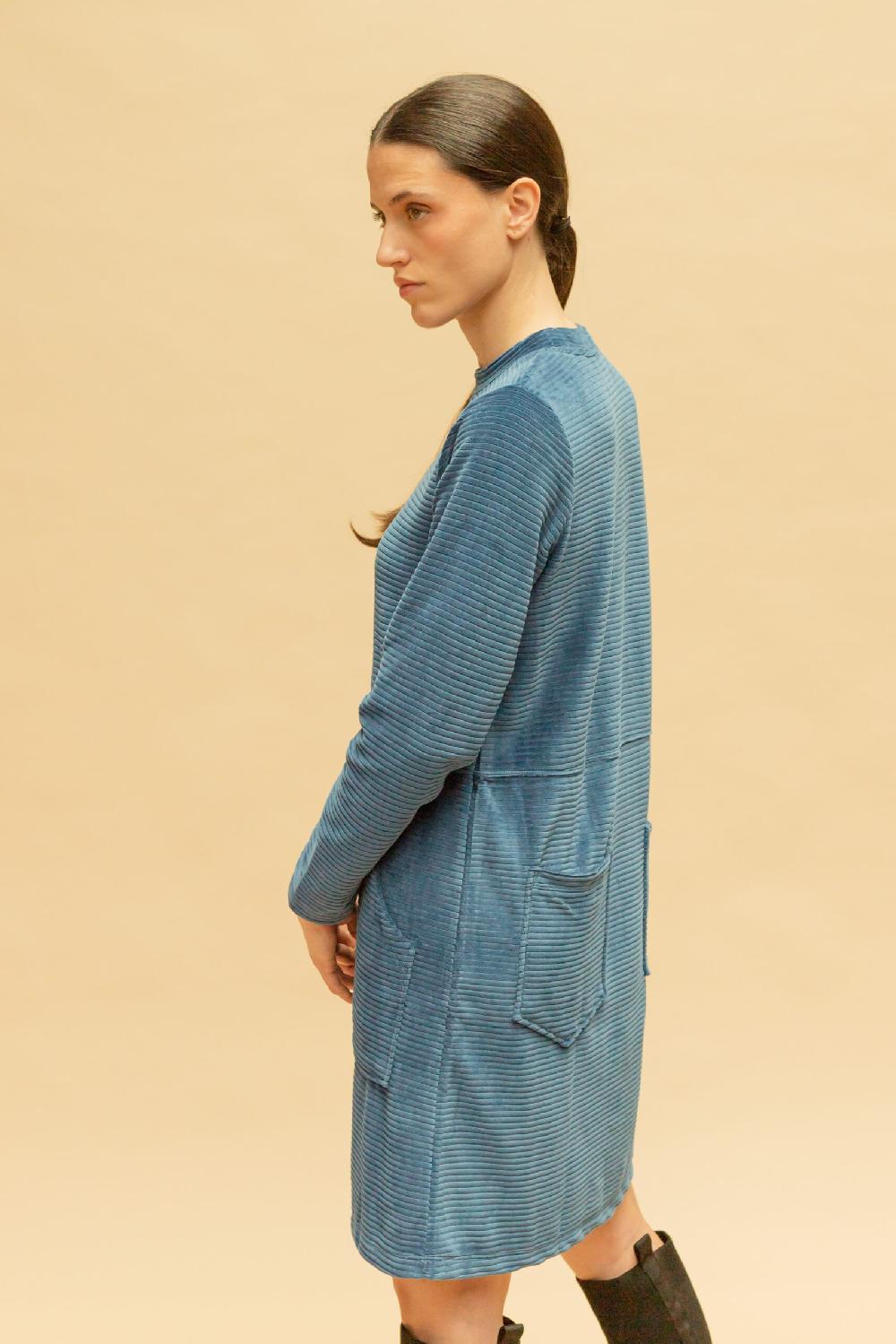 Pan Producto Básico Vestido De Pana Fina Azul