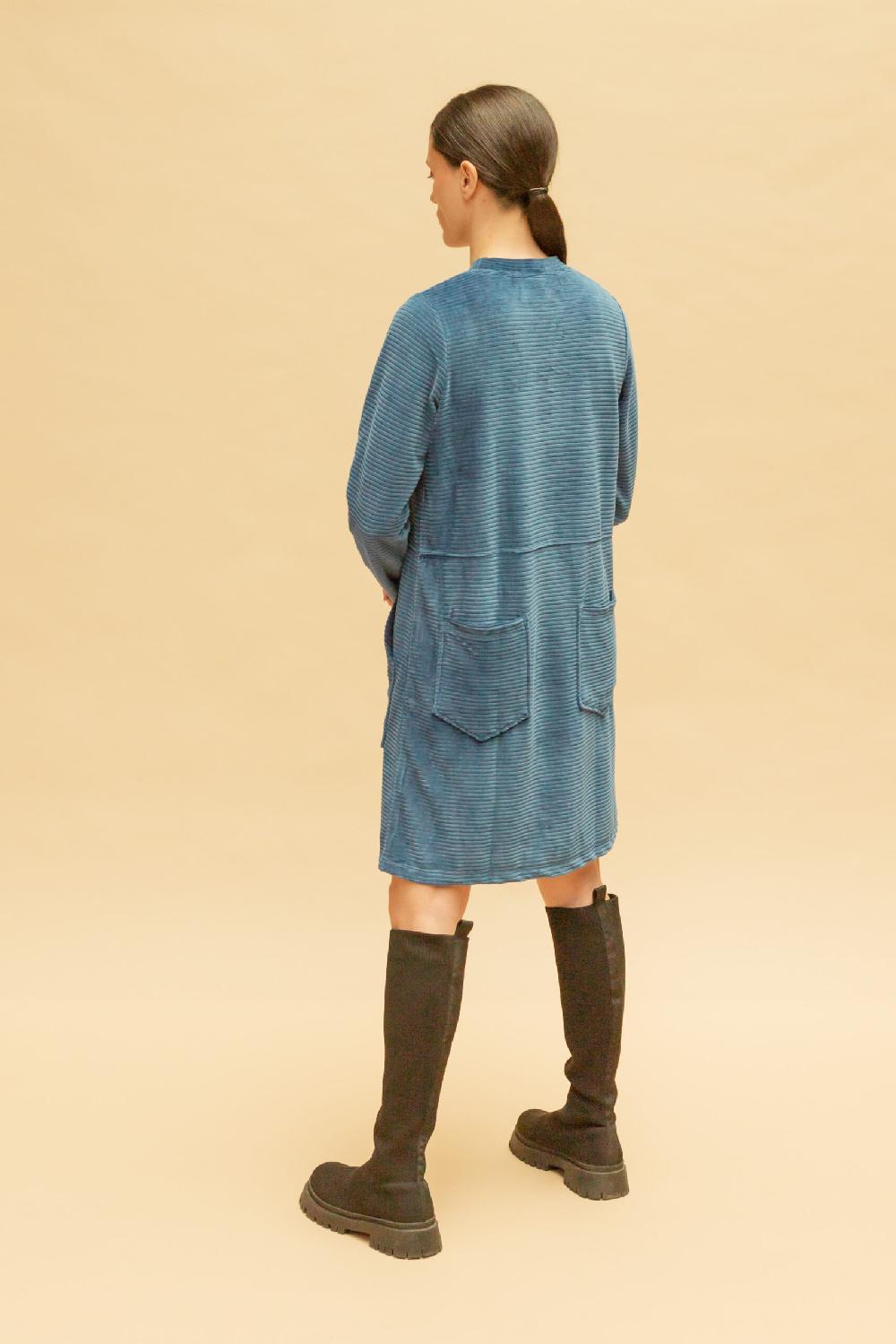 Pan Producto Básico Vestido De Pana Fina Azul