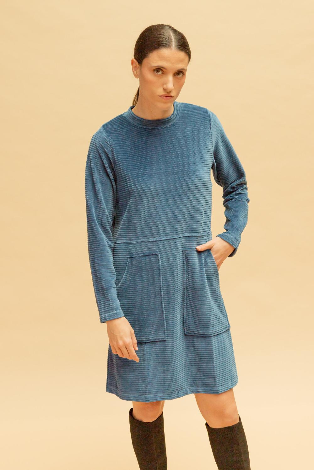 pan producto básico Vestido de pana fina azul