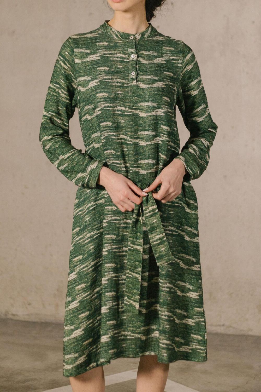 Pan Producto Básico Vestido Estampado Cuello Mao