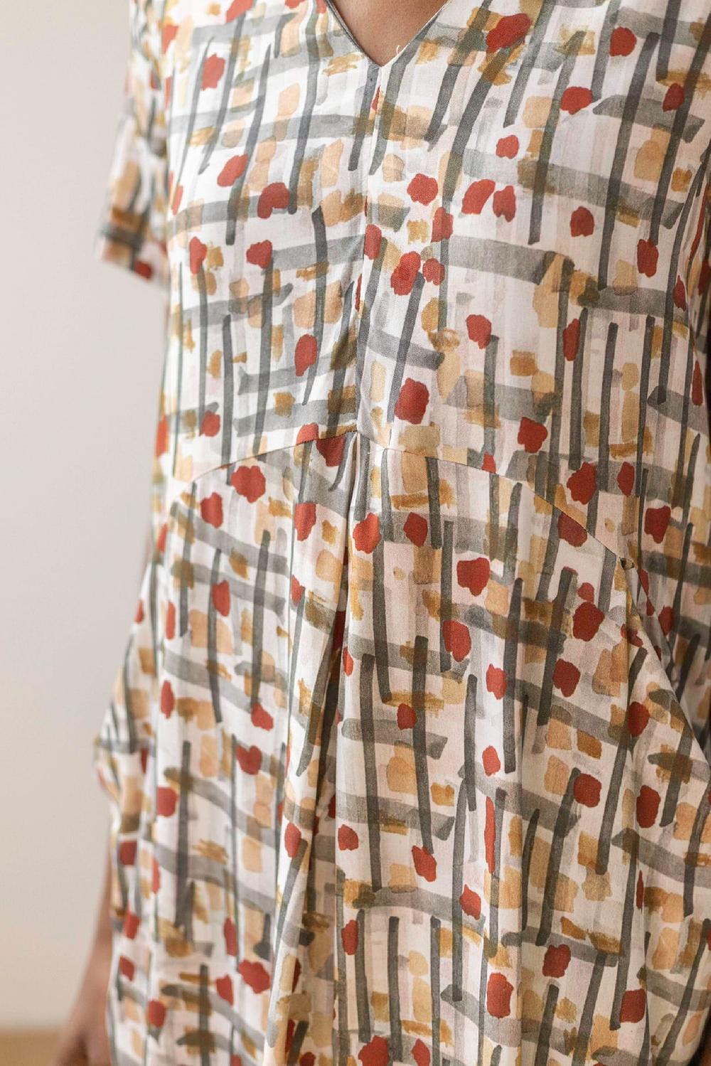 Pan Producto Básico Vestido Estampado Fluido