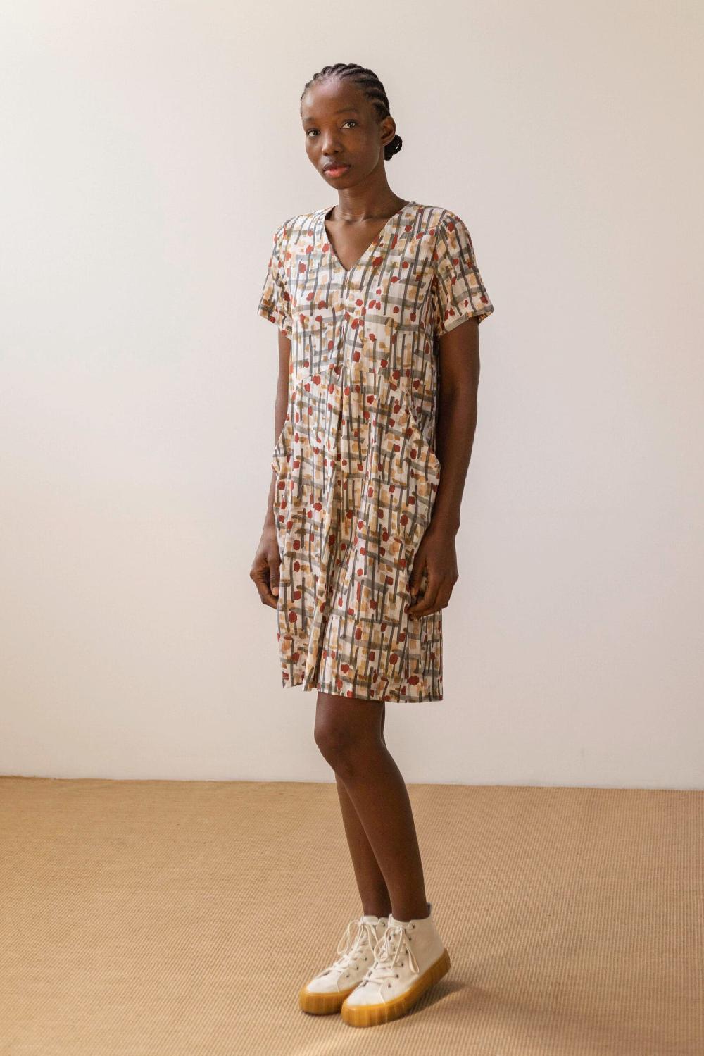 Pan Producto Básico Vestido Estampado Fluido