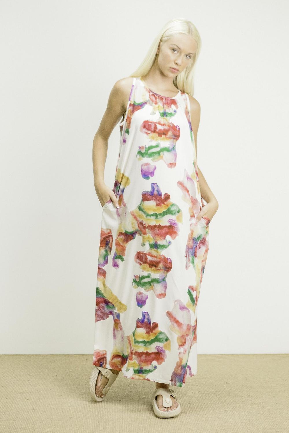 Pan Producto Básico Vestido Estampado Largo