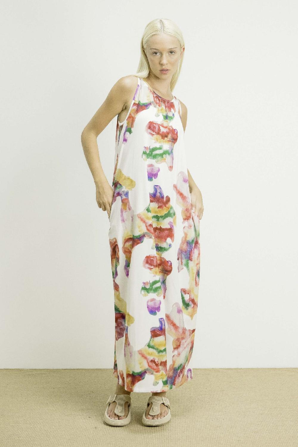 Pan Producto Básico Vestido Estampado Largo