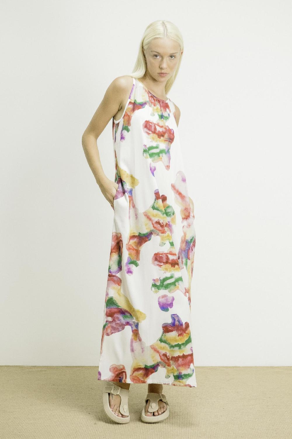 pan producto básico Vestido estampado largo